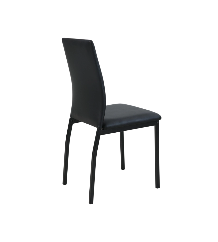 Set pranzo bellahome "minorca" nero con tavolo estensibile in vetro 4 sedute